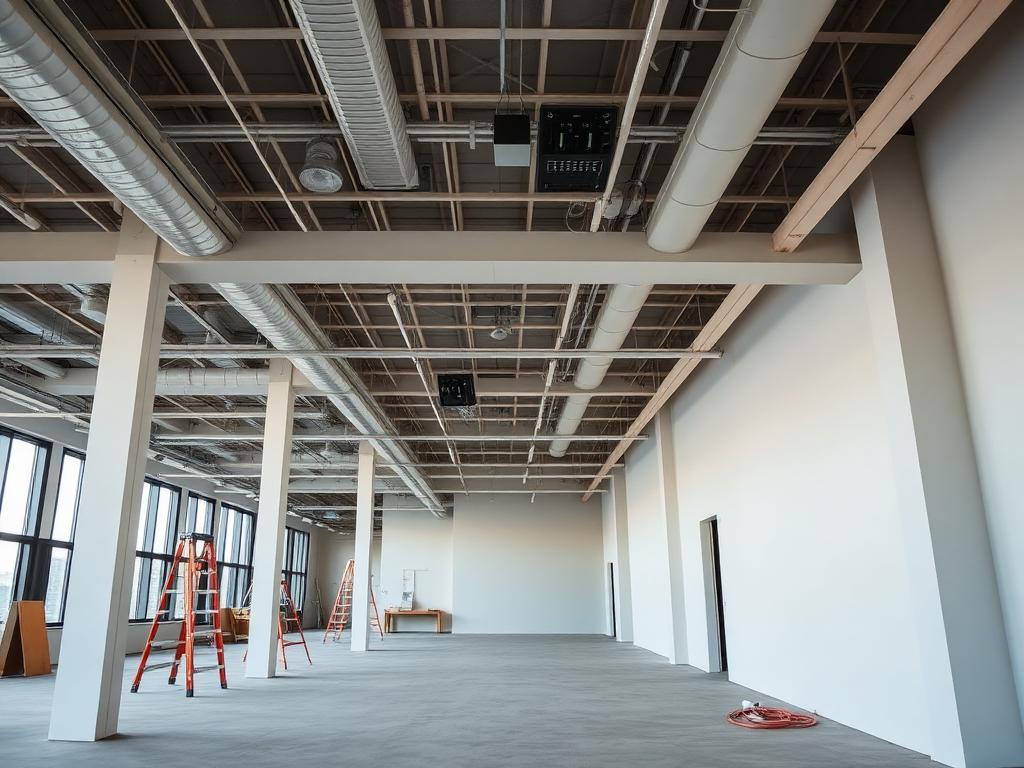 Espace commercial ouvert en transformation