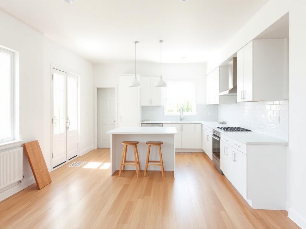 Intérieur résidentiel lumineux fraîchement rénové